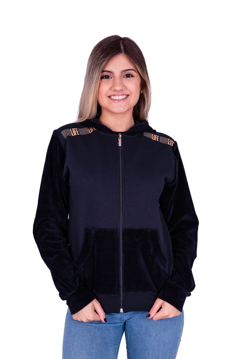 Jaqueta Fem Silk Sport Moletom/ Veludo Cotelê